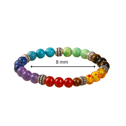 multi color quartz mala style 8mm beads chakra alignment spiritual jewelry

