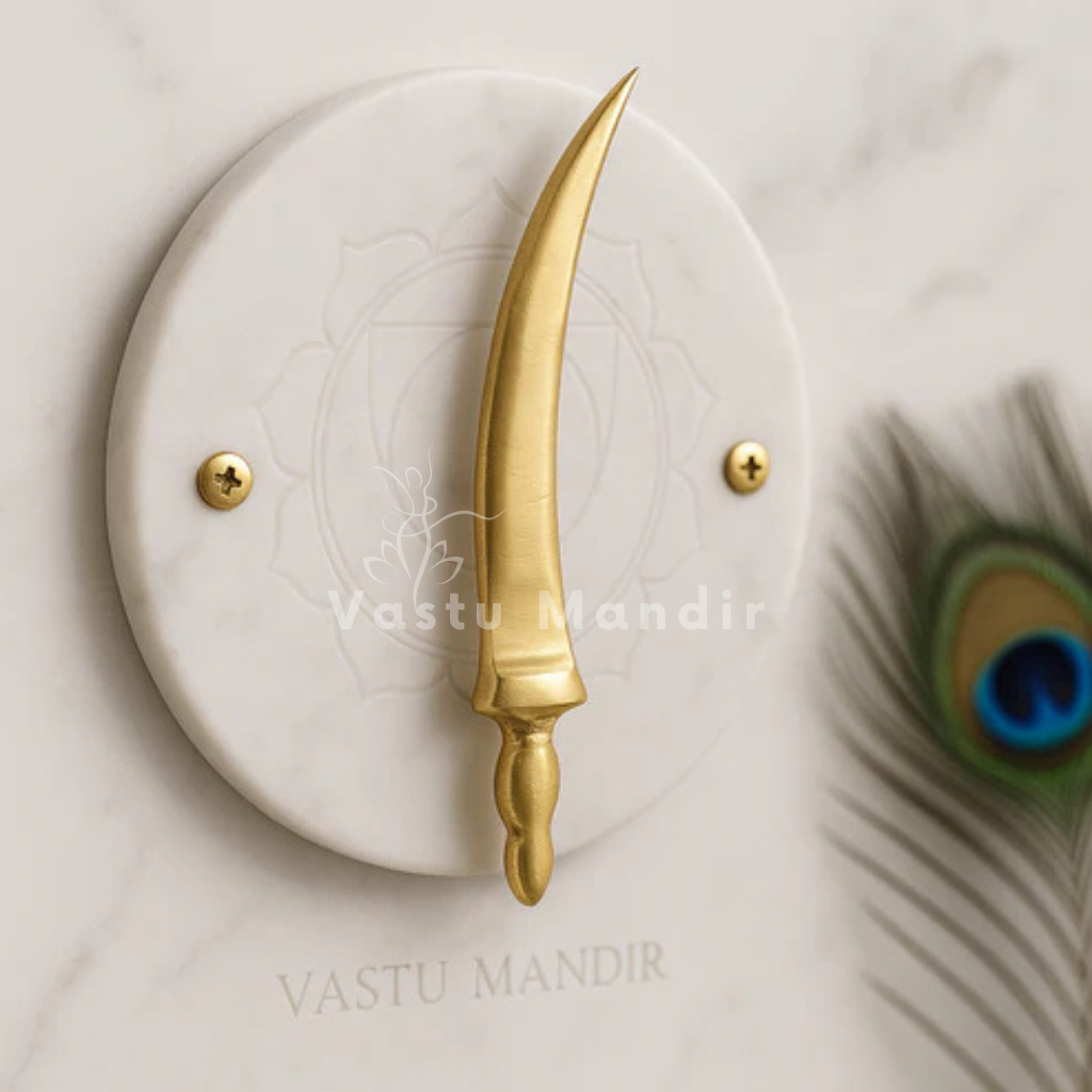 Brass Talwar Idol Vastu Remedy for Strength, Protection and Warrior Energy for Home Temple, Office Desk and Spiritual Decor | 3 x 2 x 8.6 cm | 20 gm