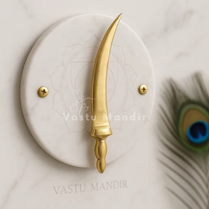 Brass Talwar Idol Vastu Remedy for Strength, Protection and Warrior Energy for Home Temple, Office Desk and Spiritual Decor | 3 x 2 x 8.6 cm | 20 gm