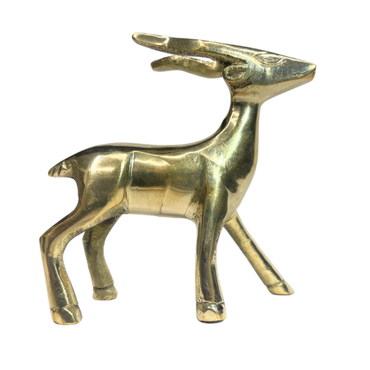 vastu mandir deer, brass small deer, vastu brass idol, brass items, premium deer for vastu, home decor, table showpiece