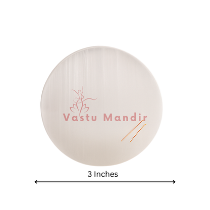 Premium 3-Inch Plain Round Selenite Plate for Purest Crystal Cleansing and Foundational Vastu Purification | Essential Daily Charger By Vastu Mandir