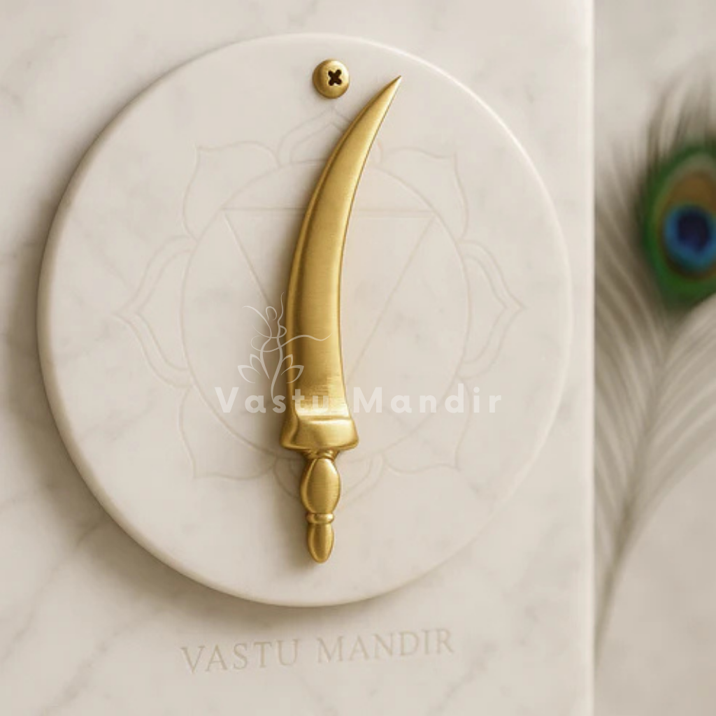 Brass Talwar Idol Vastu Remedy for Strength, Protection and Warrior Energy for Home Temple, Office Desk and Spiritual Decor | 3 x 2 x 8.6 cm | 20 gm