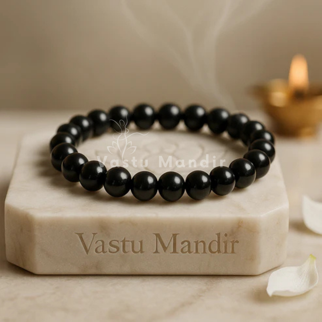 Classic Black Tourmaline Crystal Bracelet – Vastu Remedy for Balance, Focus & Energy Shield | 10mm Beads