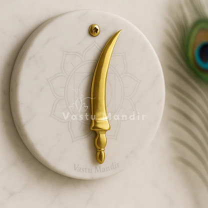 Brass Talwar Idol Vastu Remedy for Strength, Protection and Warrior Energy for Home Temple, Office Desk and Spiritual Decor | 3 x 2 x 8.6 cm | 20 gm