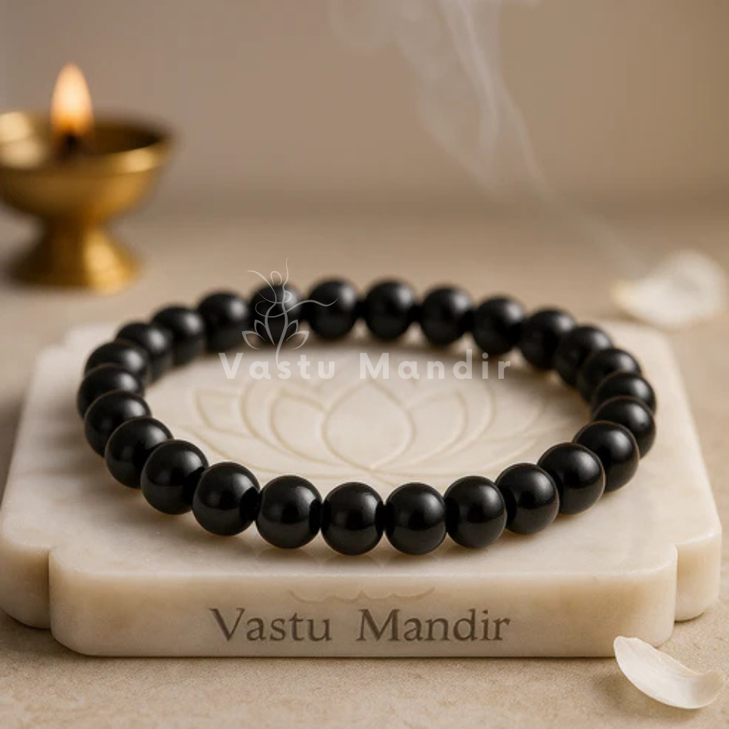 Classic Black Tourmaline Crystal Bracelet – Vastu Remedy for Balance, Focus & Energy Shield | 10mm Beads