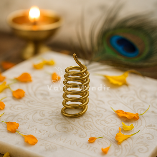 Premium Brass Vastu Spring Remedy Clockwise Anticlockwise for Earth Element Balancing, Polarity Change & SSW SW Zone Correction Vastu Remedies in Floor Embedding, Staircase Areas & Entrance Blocking by Vastu Mandir