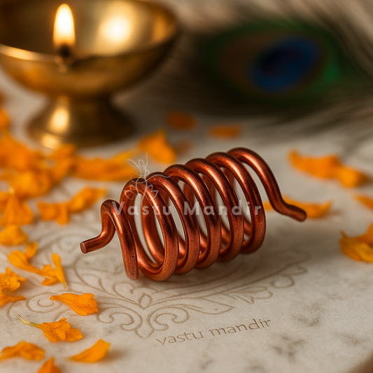 Premium Copper Vastu Spring Remedy Clockwise Anticlockwise for Fire Element Balancing, South Direction Vastu Remedies & Polarity Change in Floor Embedding, Kitchen Areas & Wealth Corners by Vastu Mandir