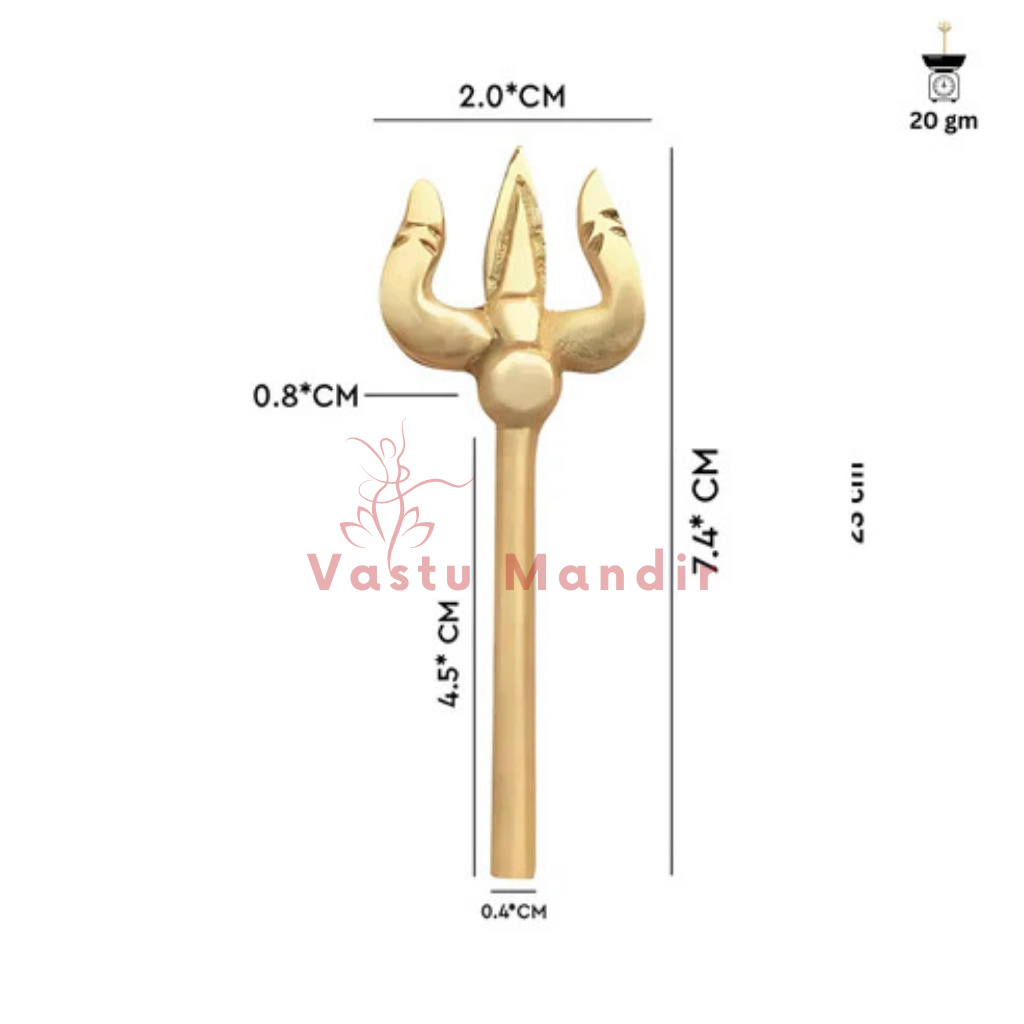 Trishul 100% Pure Brass Statue Idol Decorative Showpiece for Home, Office and Gifting by Vastu Mandir