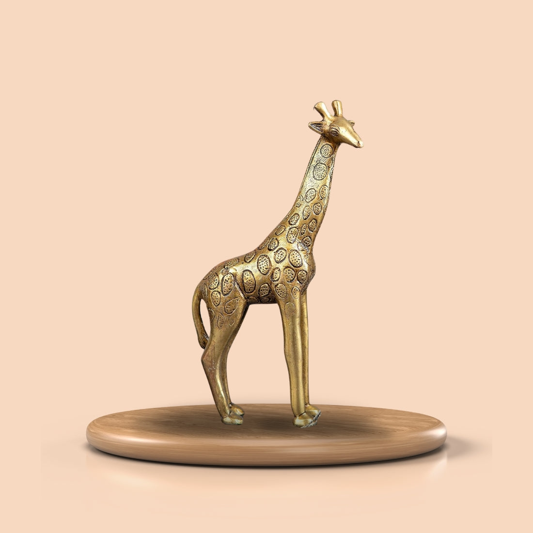 vastu mandir giraffe, vastu brass idol, brass items, premium giraffe statue in brass metal idol for vastu, home decor, table showpiece