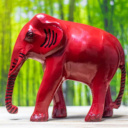 vastu mandir red elephant, Vastu brass elephant, red elephant for table showpiece, elephant for home and office, home decoration and showpiece