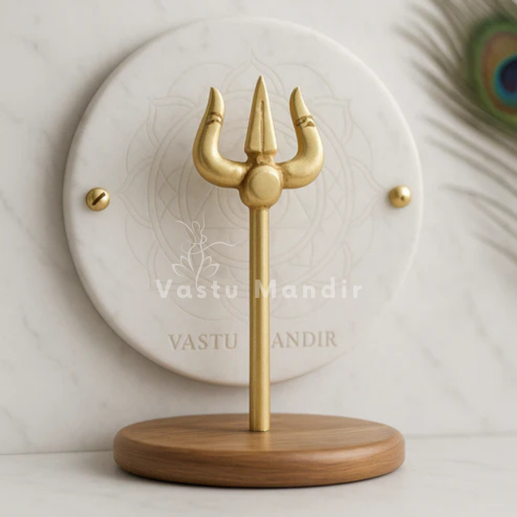 Trishul 100% Pure Brass Statue Idol Decorative Showpiece for Home, Office and Gifting by Vastu Mandir