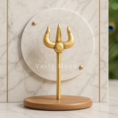 Trishul 100% Pure Brass Statue Idol Decorative Showpiece for Home, Office and Gifting by Vastu Mandir