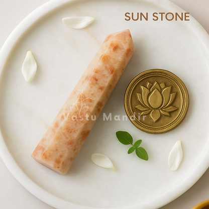Premium Sunstone Vastu Pencil for Solar Chakra Activation & Motivation (Multi-size) | Vastu Mandir