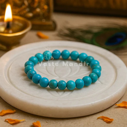 Firoza Turquoise Crystal Bracelet — Premium Vastu Remedy Stone of Protection for Good Luck & Prosperity