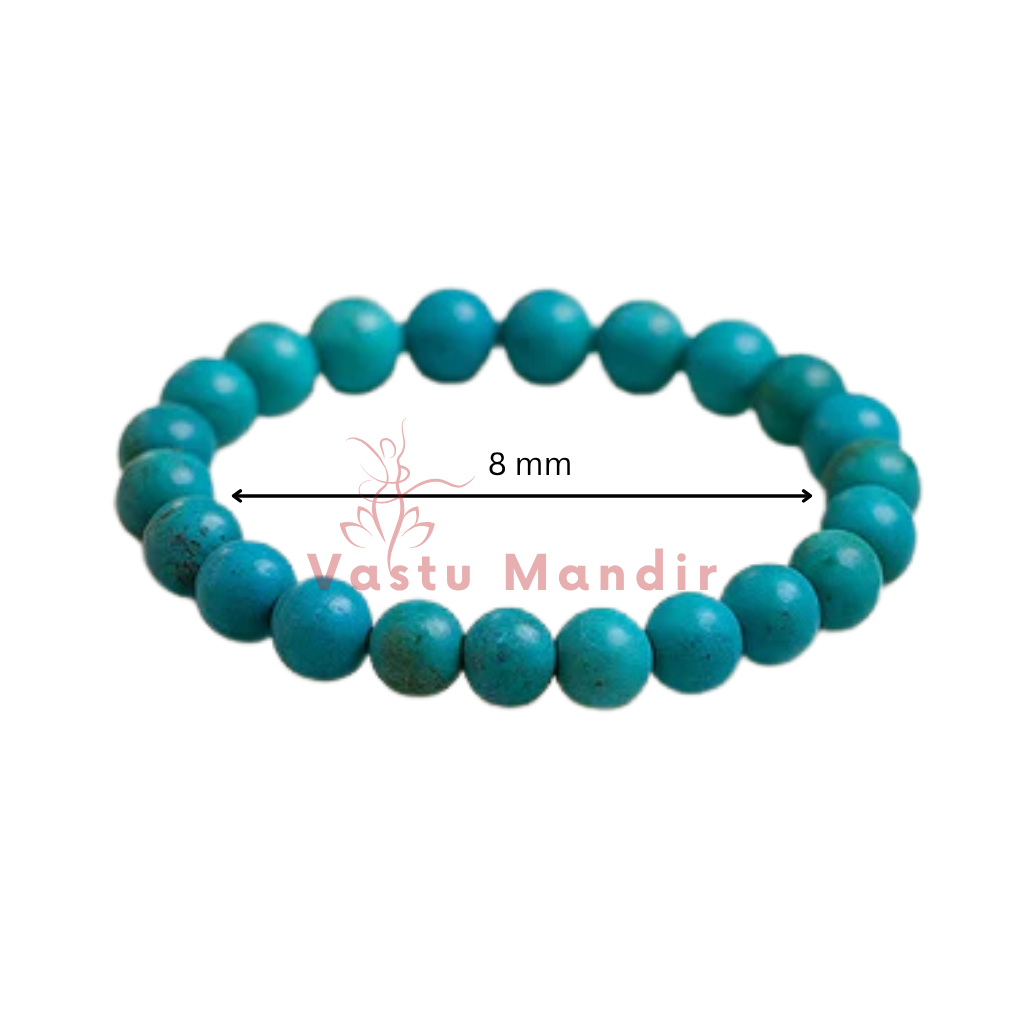 Firoza Turquoise Crystal Bracelet — Premium Vastu Remedy Stone of Protection for Good Luck & Prosperity