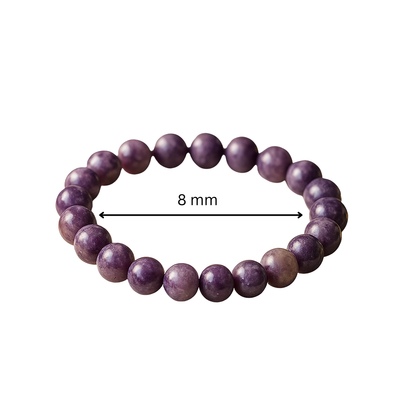 Premium Natural Lepidolite 8mm Bracelet for Anxiety Relief, Emotional Balance & Peace