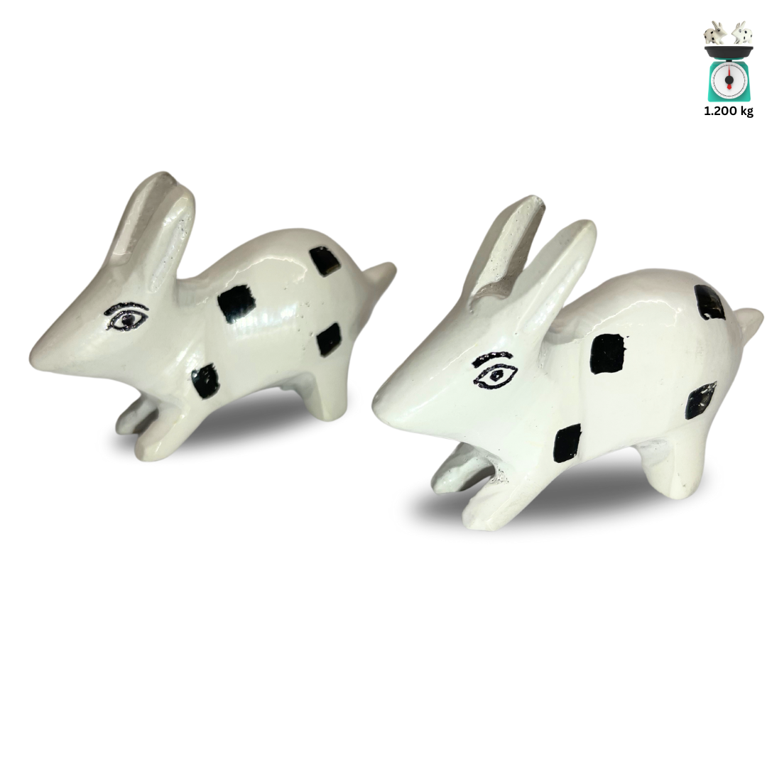 Vastu mandir brass rabbits, pair of rabbits for table showpiece, Two rabbits for home and office, home decoration and showpiece