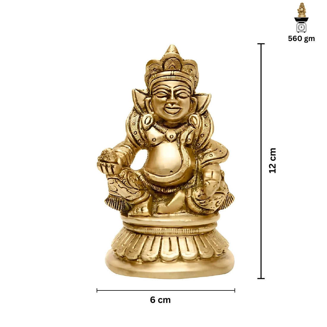 vastu mandir kuber ji, vastu brass idol, brass items, premium kuber ji statue in brass metal idol for vastu, home decor, table showpiece