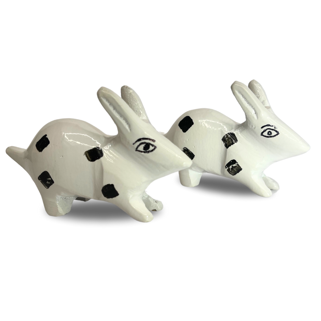 Vastu mandir brass rabbits, pair of rabbits for table showpiece, Two rabbits for home and office, home decoration and showpiece