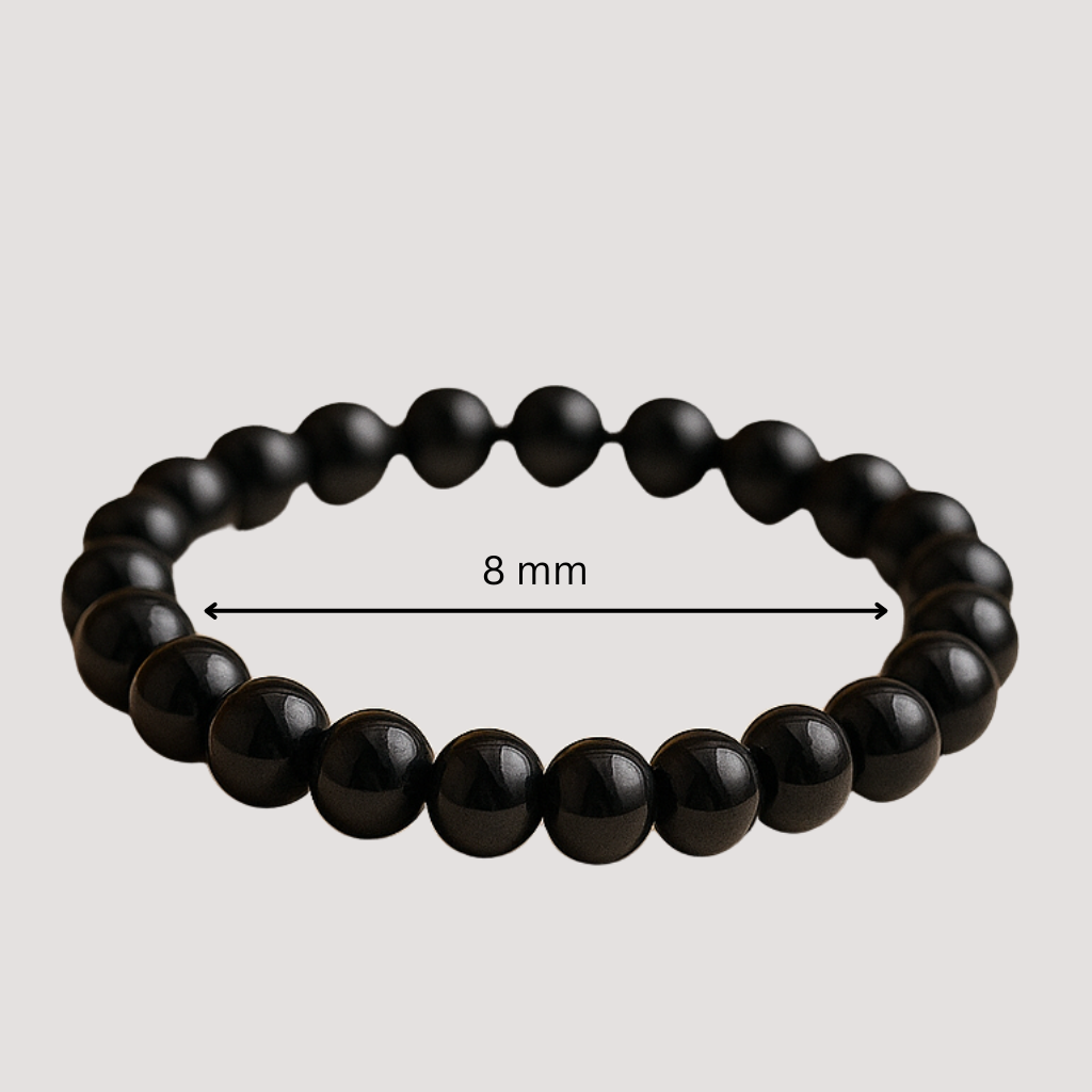 Premium Natural Hematite 8mm Bead Bracelet for Grounding & Focus
