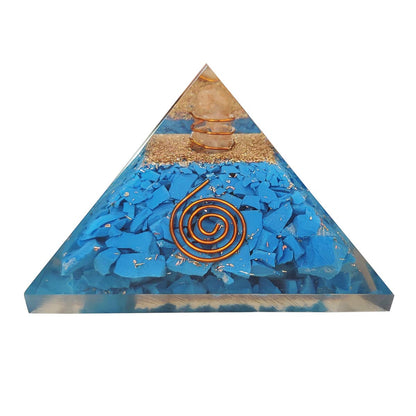 Premium Turquoise Firoza Pyramid for Emotional Balance, Protection from Evil Eye & Confidence in Speech