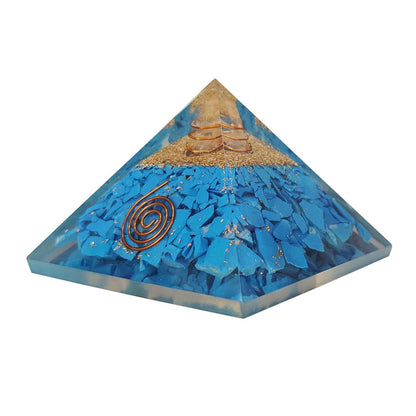 Premium Turquoise Firoza Pyramid for Emotional Balance, Protection from Evil Eye & Confidence in Speech