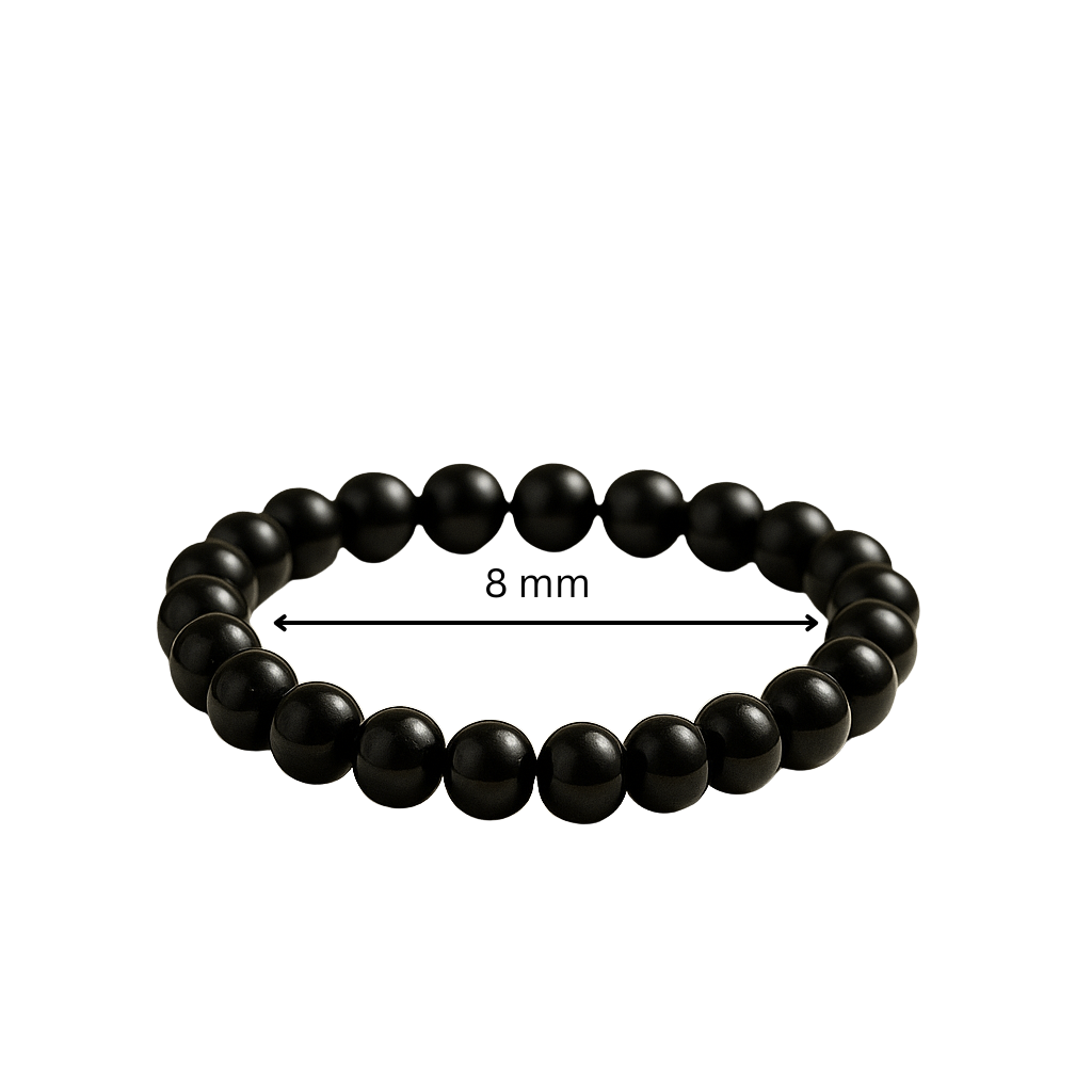 Premium Natural Black Obsidian 8mm Bead Bracelet for Protection & Willpower