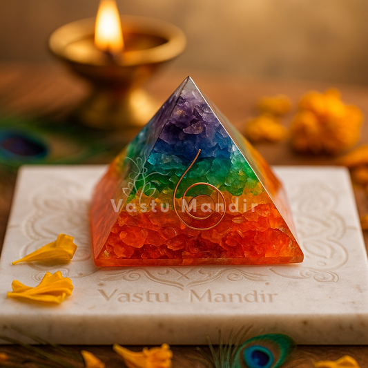 Natural 7 Chakra Vastu Pyramid for Healing & Balance