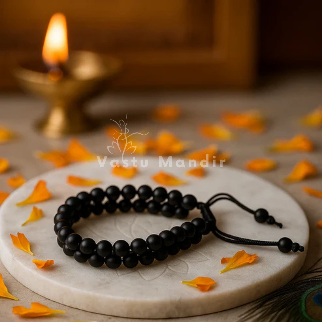 Natural Black Tourmaline 8mm Dual-Strand Bracelet – Vastu Remedy for Shield & Stability