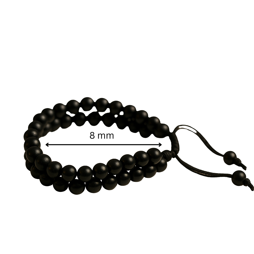 Natural Black Tourmaline 8mm Dual-Strand Bracelet – Shield & Stability