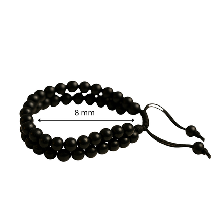 Natural Black Tourmaline 8mm Dual-Strand Bracelet – Shield & Stability