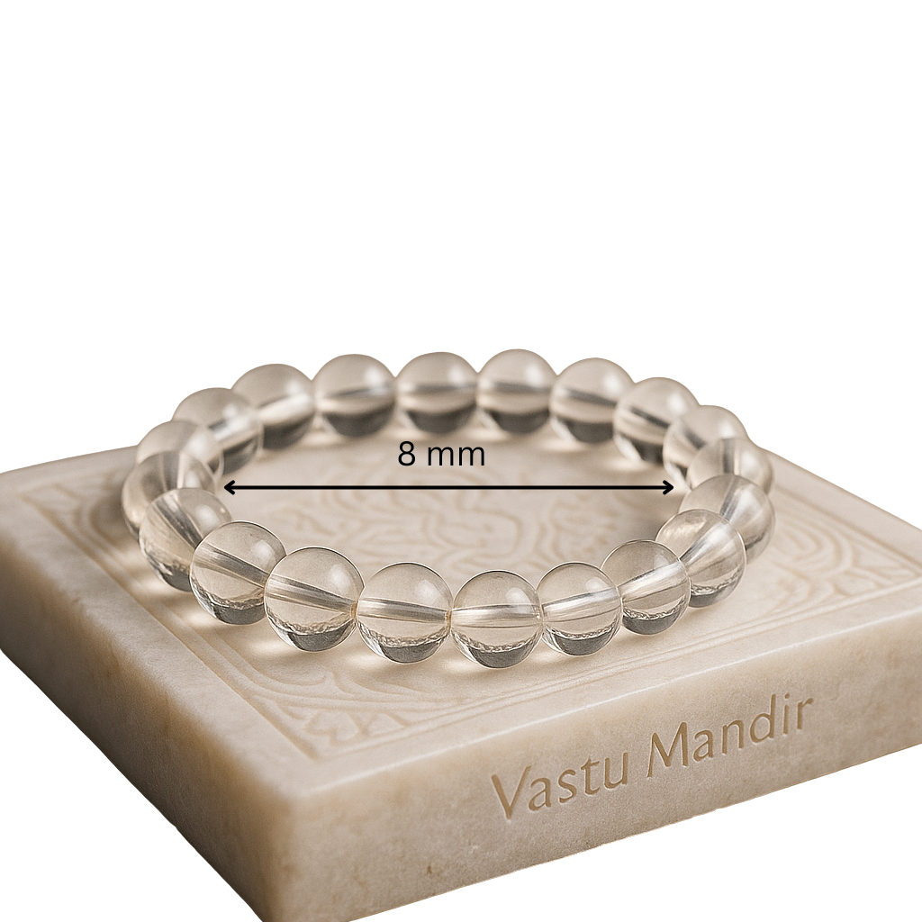 Clear Quartz Mala Bracelet (8 mm) – Meditation, Aura Cleanse & Balance