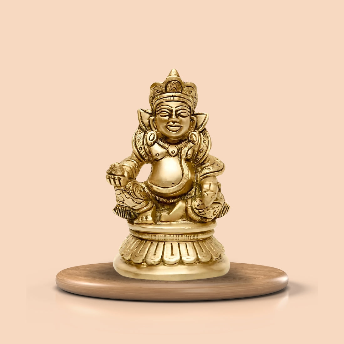 vastu mandir kuber ji, vastu brass idol, brass items, premium kuber ji statue in brass metal idol for vastu, home decor, table showpiece