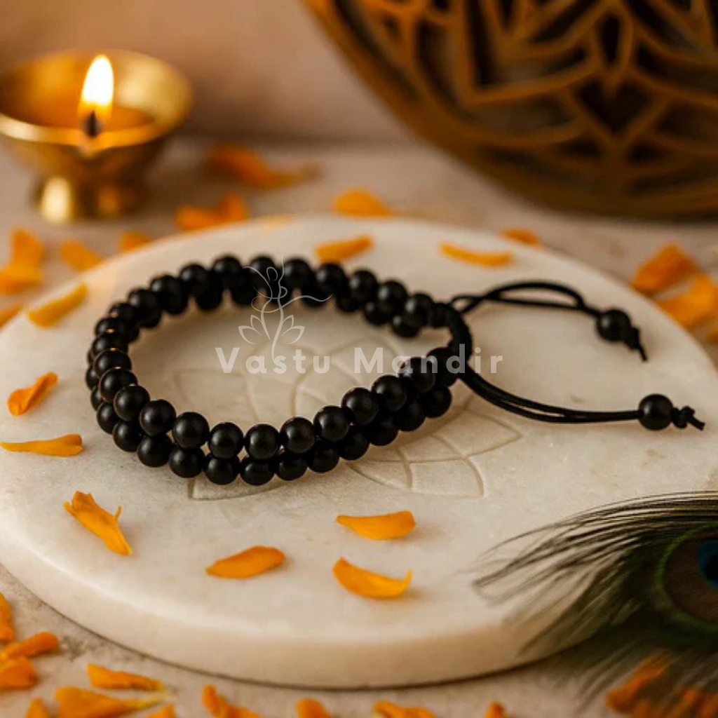 Natural Black Tourmaline 8mm Dual-Strand Bracelet – Vastu Remedy for Shield & Stability