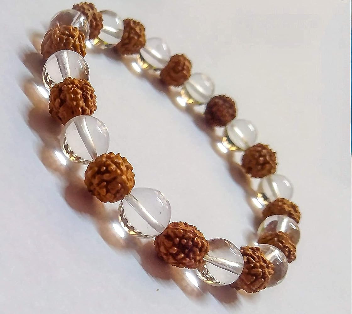 RUDRAKSHA + CRYSTAL BRACELET