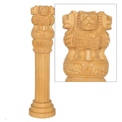 vastu mandir ashoka pillar, vastu mandir wooden idol, wooden items, home decor, table showpiece,  wooden ashoka pillar, table showpiece