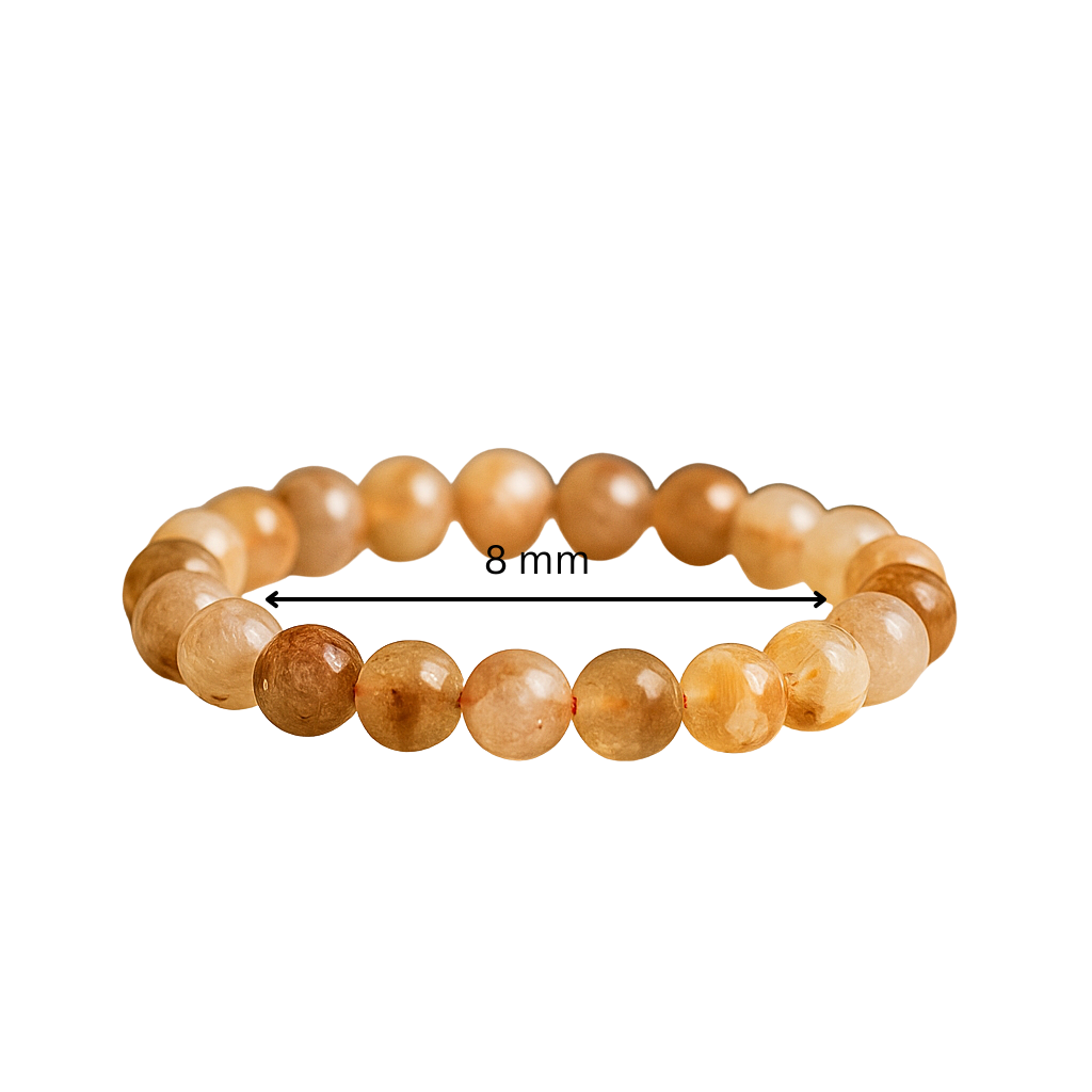 Premium Citrine 8mm Bead Bracelet for Confidence & Clarity