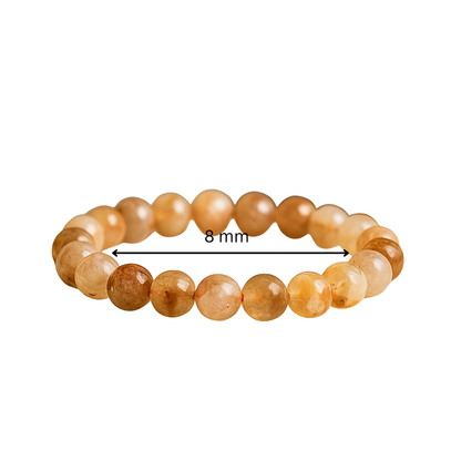 Premium Citrine 8mm Bead Bracelet for Confidence & Clarity
