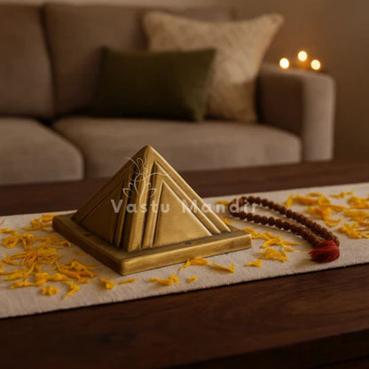 2-Layer Brass Vastu Pyramid – Vastu Remedy for North-West Prosperity  | Ideal for Entrance, Kitchen | 7.7 cm | 350 g