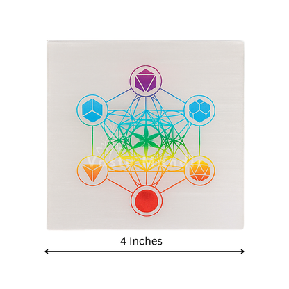 Premium 4-Inch Hexagon Selenite Plate for Expanded Vastu Harmony, Perfect Structural Balance, and Energy Correction | High-Frequency Charger By Vastu Mandir