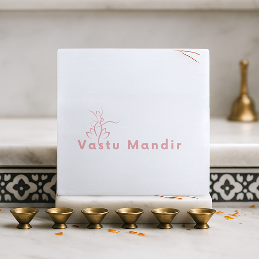 Premium 4-Inch Plain Round Selenite Charging Plate for Maximum Cleansing, Aura Purification, and Unfiltered Energy Flow | Essential Vastu Purity Base By Vastu Mandir