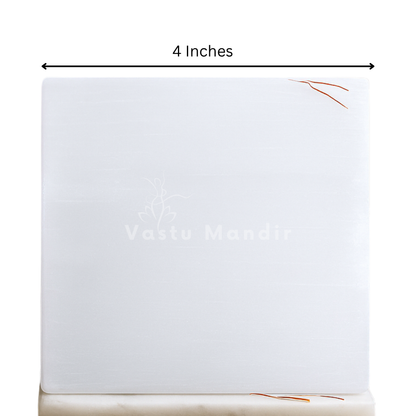 Premium 4-Inch Plain Round Selenite Charging Plate for Maximum Cleansing, Aura Purification, and Unfiltered Energy Flow | Essential Vastu Purity Base By Vastu Mandir