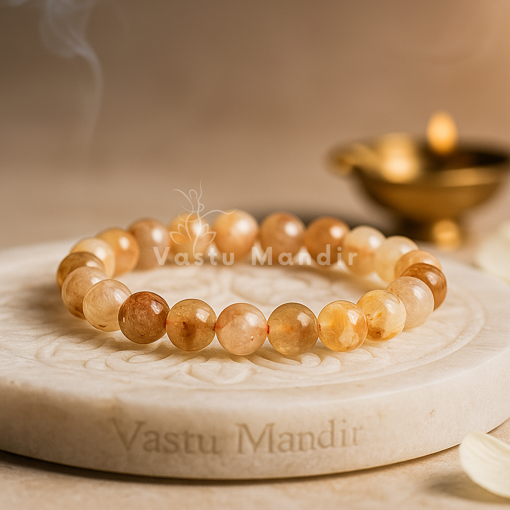 Premium Citrine 8mm Bead Bracelet Vastu Remedy for Confidence & Clarity
