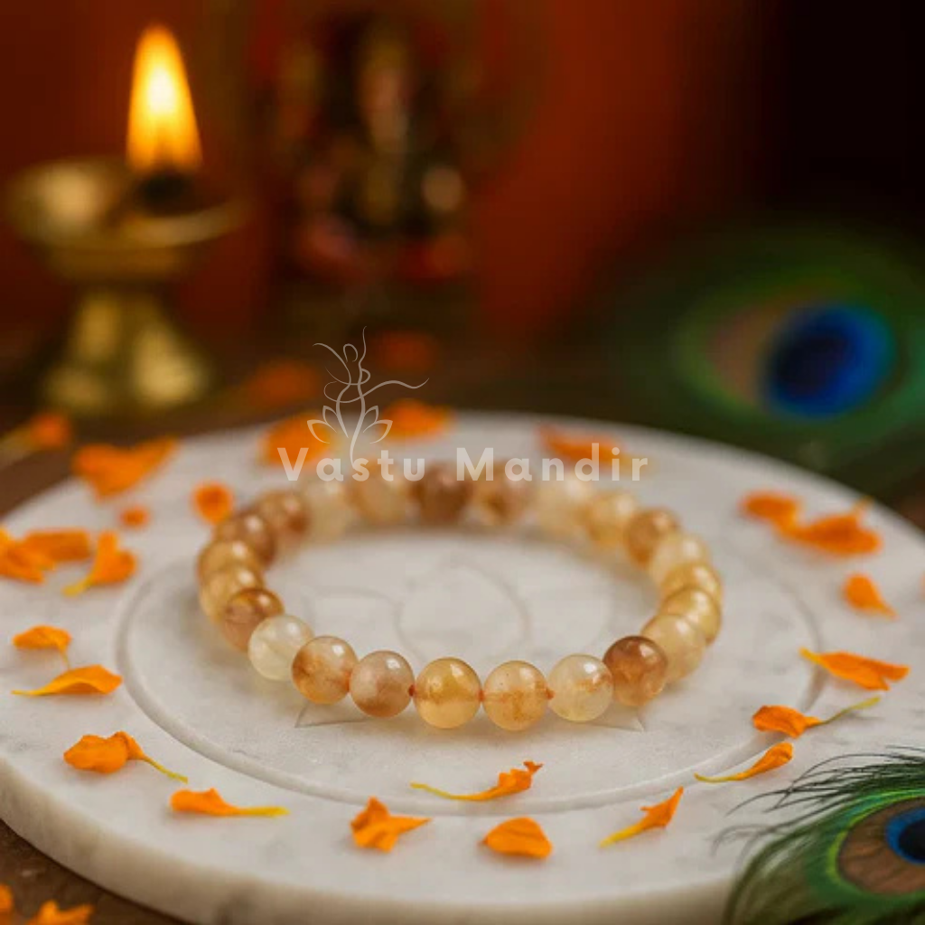 Premium Citrine 8mm Bead Bracelet Vastu Remedy for Confidence & Clarity