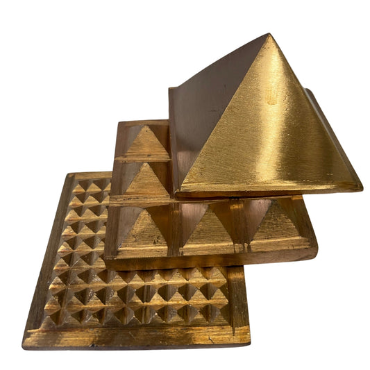 vastu mandir Pyramids, vastu mandir copper pyramid, three layer of copper pyramid for home and office, copper pyramid for vastu