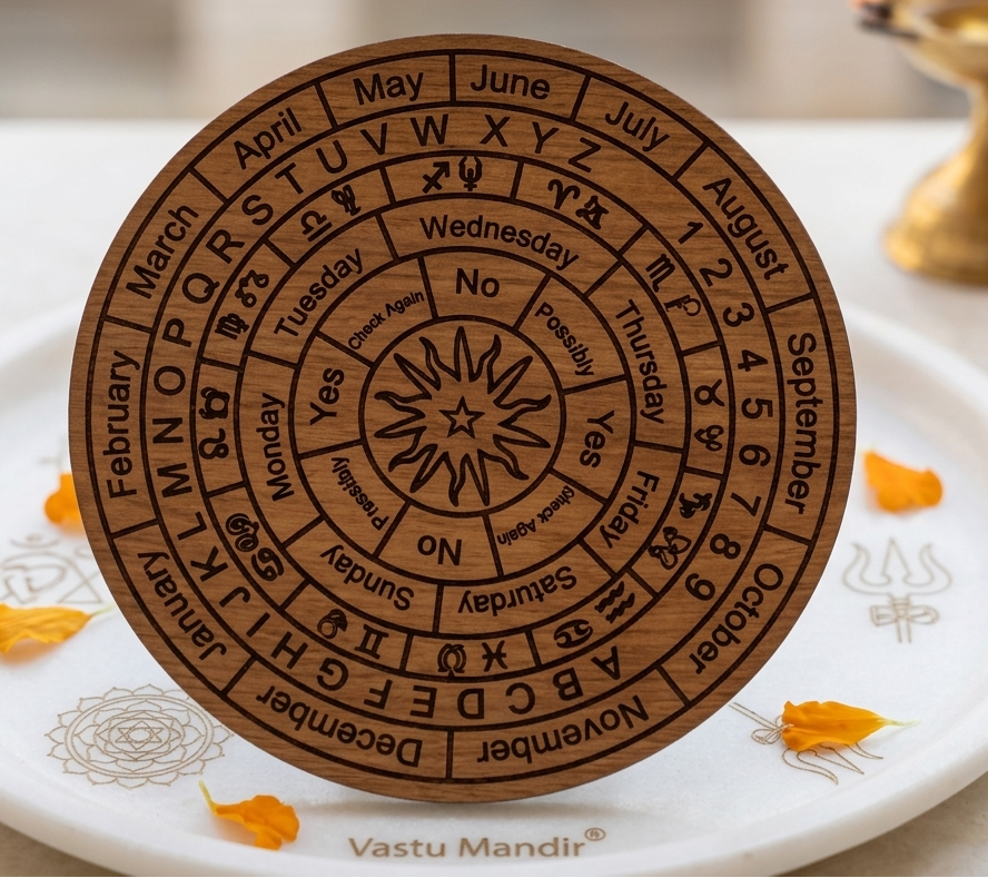 Astrological Dowsing Board (6" & 9") with decorative elements on a white surface.