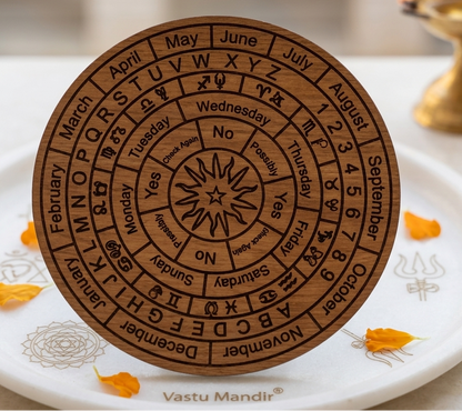 Astrological Dowsing Board (6" & 9") with decorative elements on a white surface.