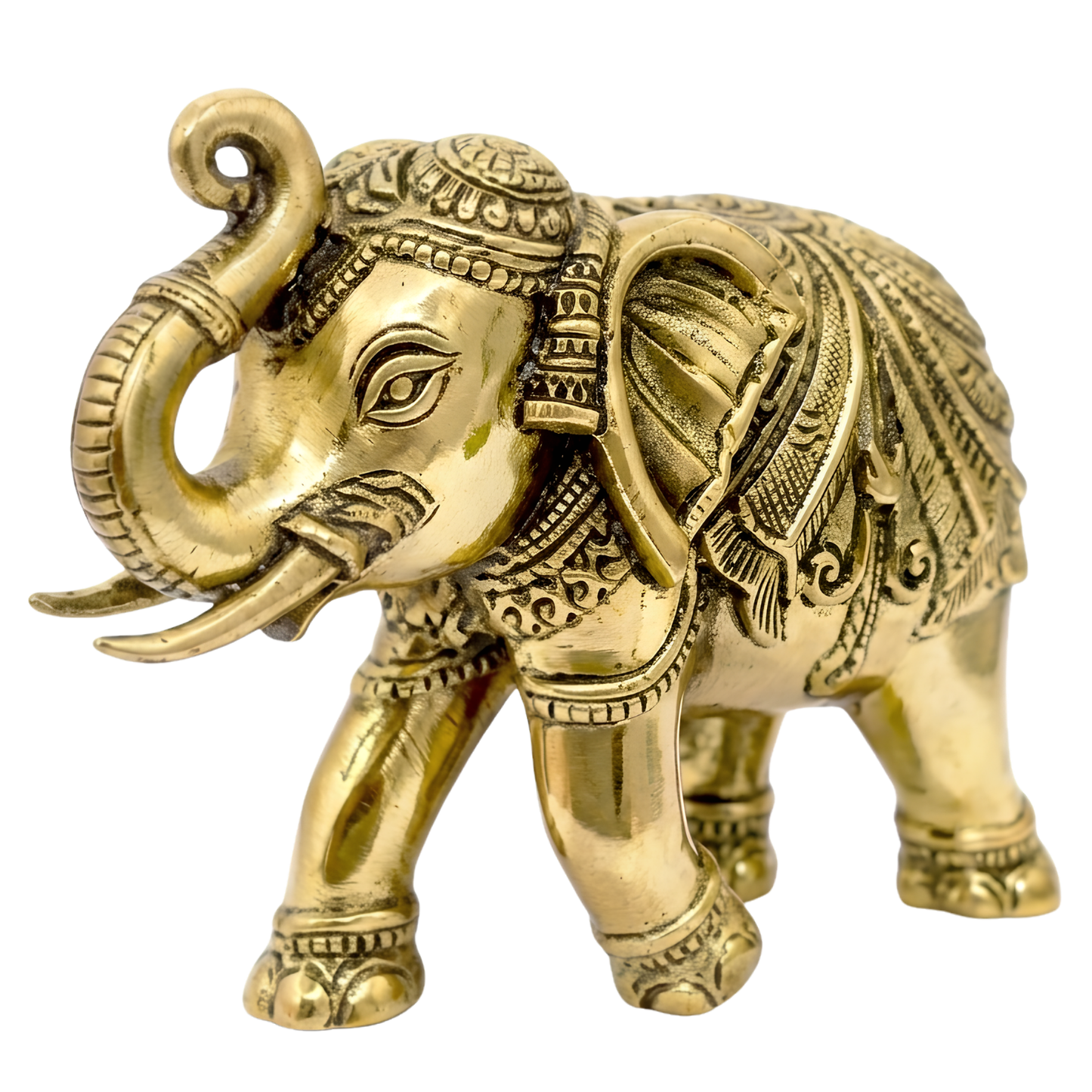 Royal Elephant Brass Figurine | Vastu Remedy for Strength, Stability & Good Fortune | 4 Inch | 190 g