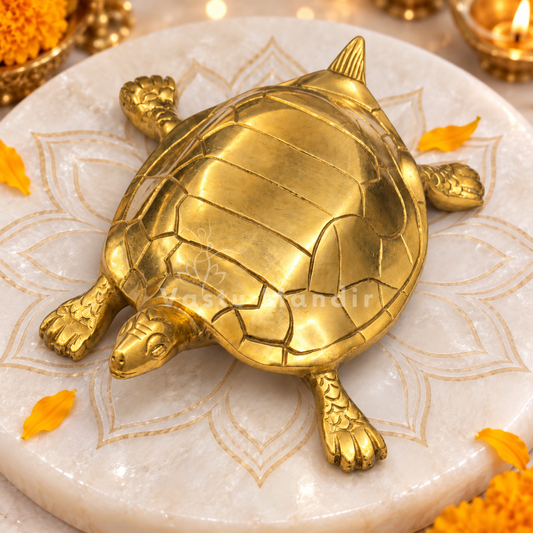 Pure Brass Tortoise Idol Vastu Remedy for Stability, Protection and Positive Energy | 22 x 12 cm | 1.05kg