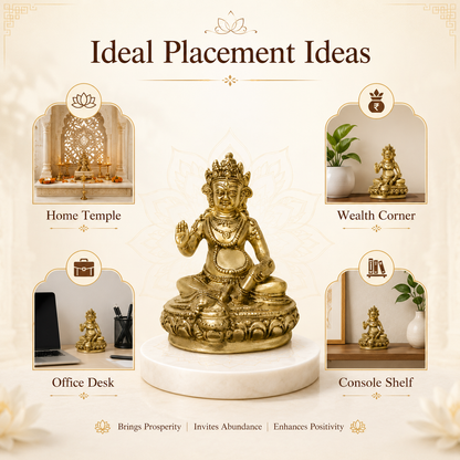 Big Kuber Ji Idol | Brass Statue for Wealth, Prosperity & Financial Stability | 19 x 12 cm | 1.990 kg